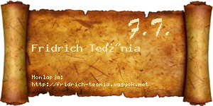 Fridrich Teónia névjegykártya